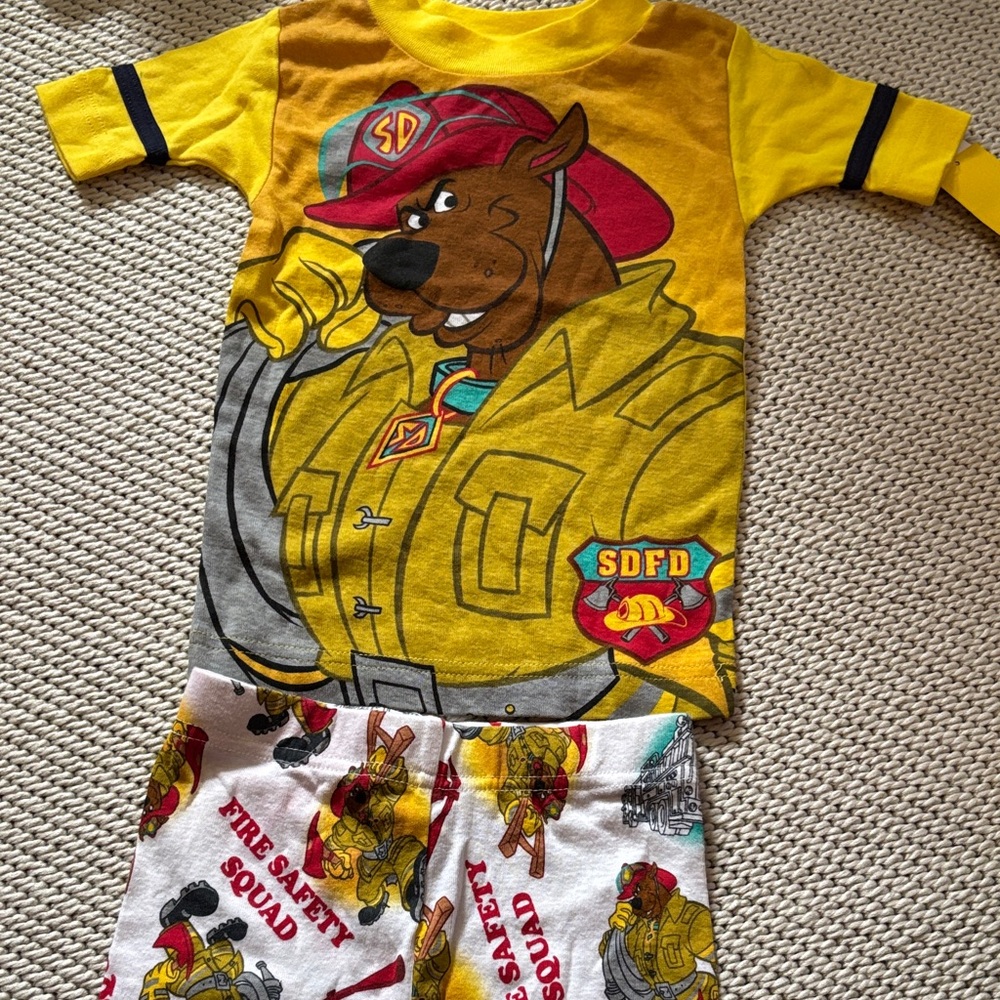Pajamas Scooby Doo Fire Department boys new size 4 cotton